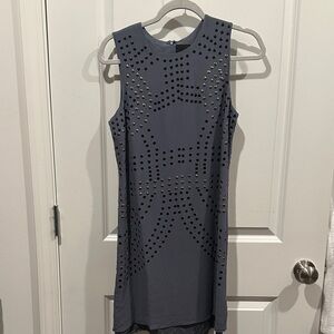 Cynthia Rowley Elegant Gray Studded Dress
